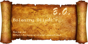 Boleszny Olivér névjegykártya